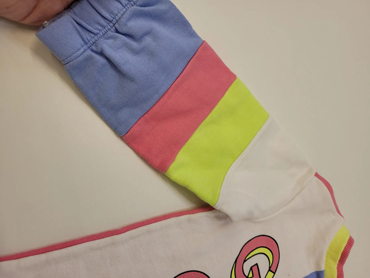 Vestido Manga Longa/Tipo Moletom Rosa Animê 2 Anos