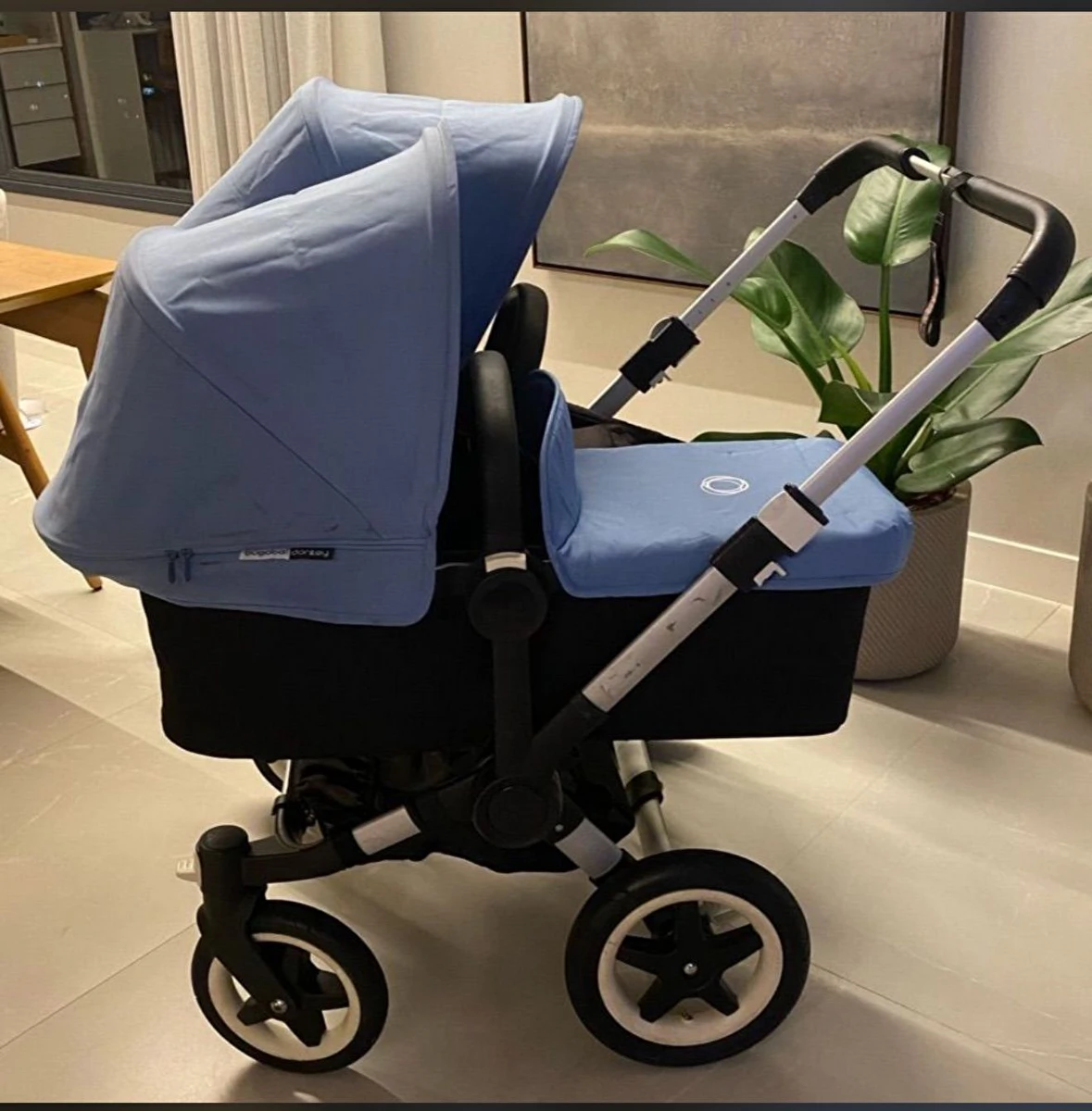 Carrinho Para Passeio / Donkey Twin / Para Gêmeos Azul Bugaboo