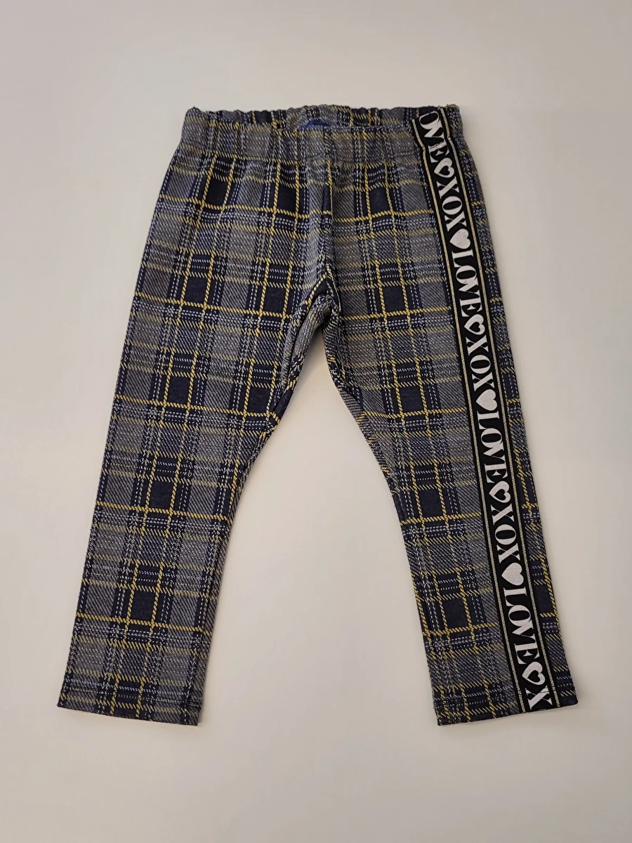 Calça Com Elástico Na Cintura/Xadrez Azul Chicco 2 Anos