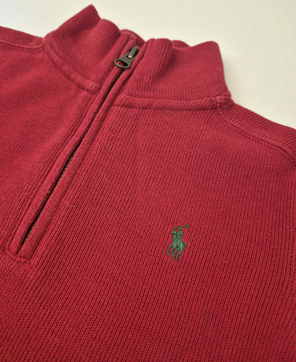 Suéter Com Zíper /Tipo Tricô Vermelho Polo Ralph Lauren 4 Anos