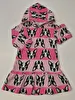 Vestido Manga Longa/Com Capuz Rosa Animê 1 Ano