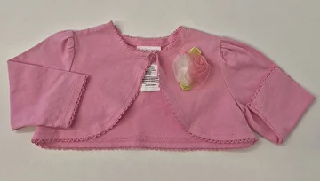 Bolero Manga Longa Com 1 Botão Rosa Youngland 6 Meses