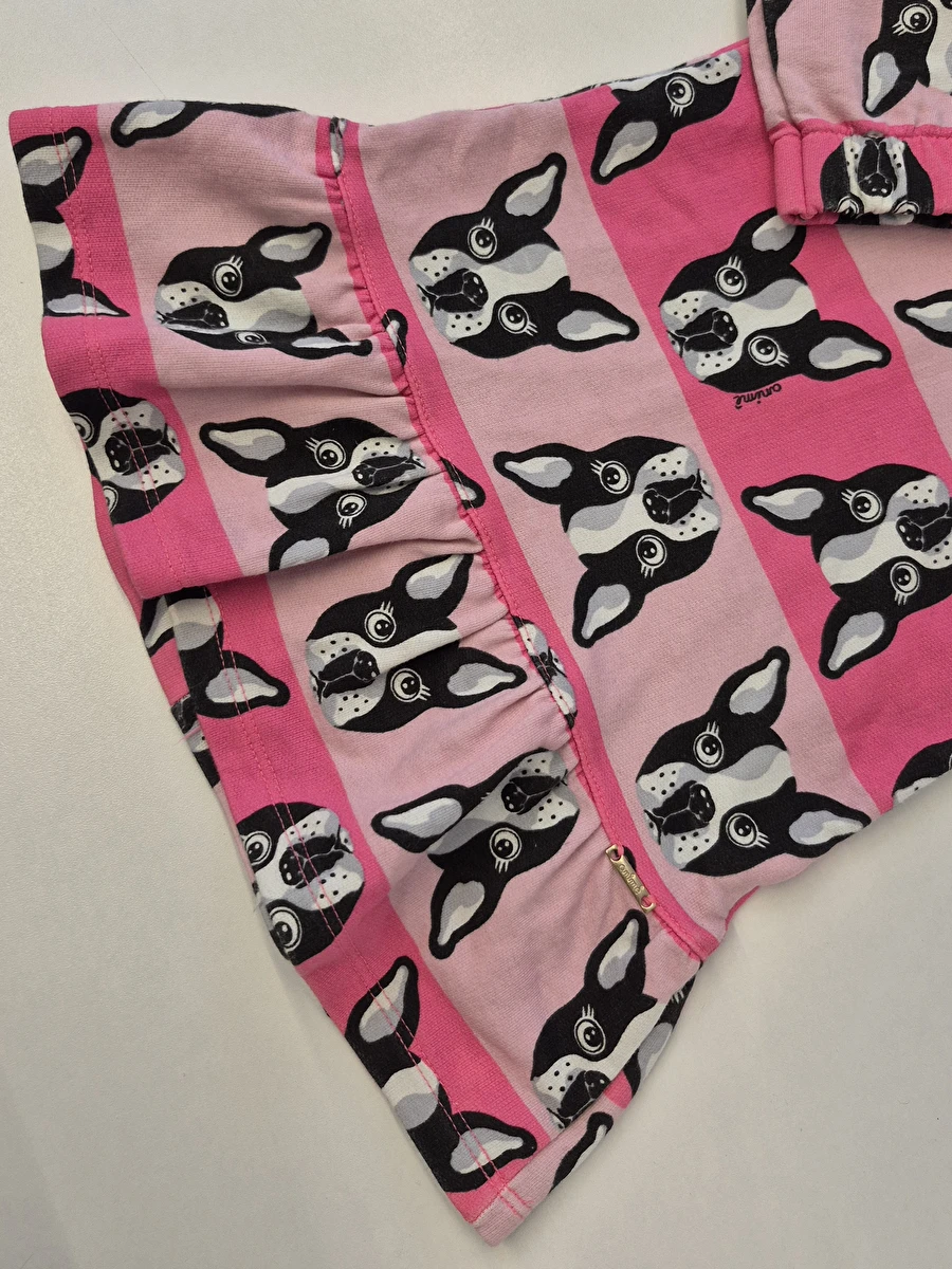 Vestido Manga Longa/Com Capuz Rosa Animê 1 Ano