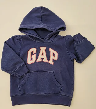 Moletom Manga Longa Com Capuz Azul Gap 2 Anos