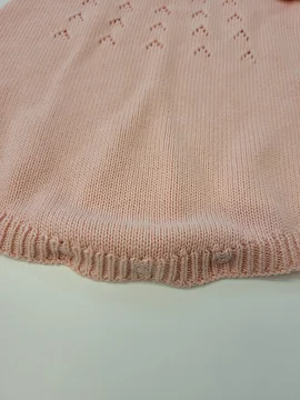 Romper Algodão Tipo Tricô Rosa Sem Marca 6 Meses