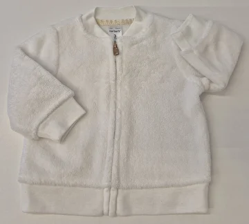 Casaco Com Zíper/Tipo Fleece Branco Carter's 3 Meses