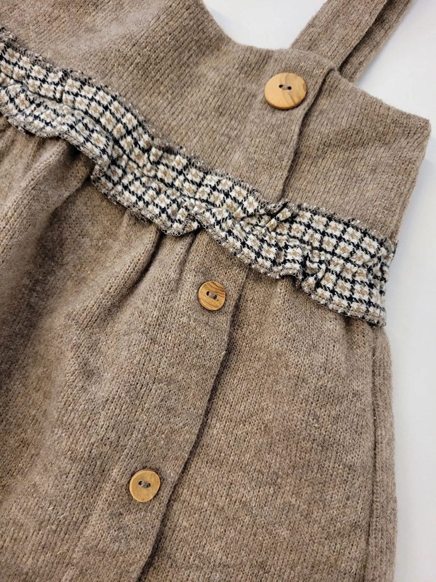 Vestido De Alça/Tipo Tricô Marrom Zara 18-24 Meses