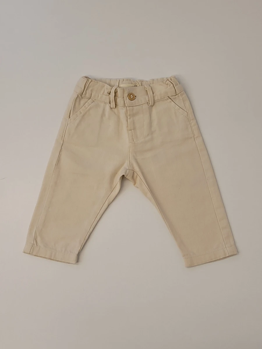 Conjunto Calça Bege/ Body Manga Longa/Suéter Tricô Azul Azul Nutti 0-3 Meses