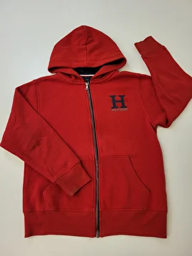 Jaqueta Algodão Com Ziper E Capuz/Tipo Moletom Com Pelucia Dentro Vermelho Gap 12-14 Anos