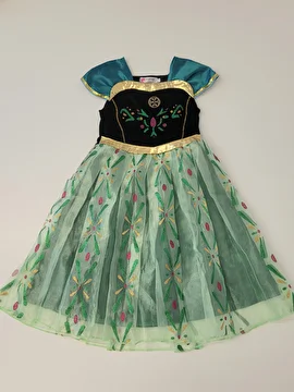 Fantasia Vestido/Anna/Frozen Verde Vogue 6-7 Anos