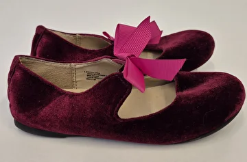 Sapatilha Com Elástico De Laço Rosa Bordo Cat & Jack 28