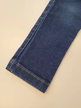 Calça Algodão Com Ajuste Na Cintura/Zíper/Botão/Tipo Jeans Azul Bakulele 2 Anos