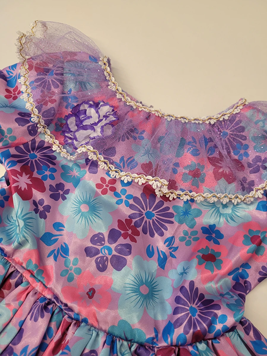 Fantasia Vestido/Isabela/Encanto Colorido Sem Marca 6 Anos
